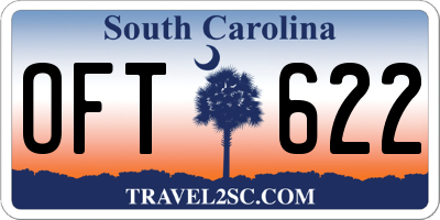 SC license plate OFT622