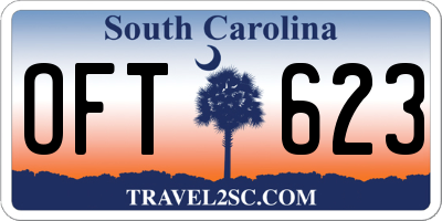 SC license plate OFT623