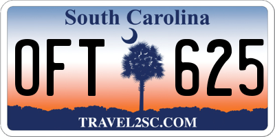 SC license plate OFT625