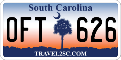 SC license plate OFT626