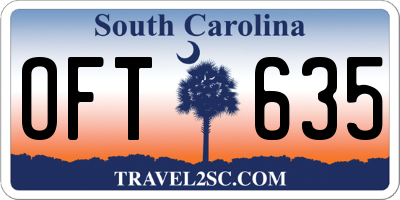 SC license plate OFT635