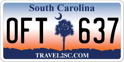 SC license plate OFT637