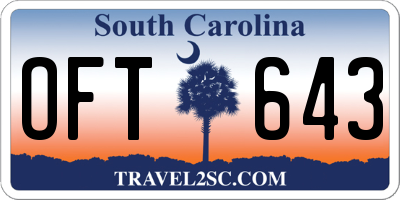 SC license plate OFT643