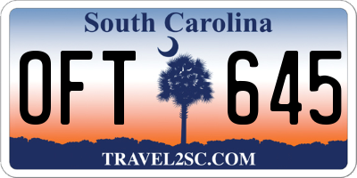 SC license plate OFT645