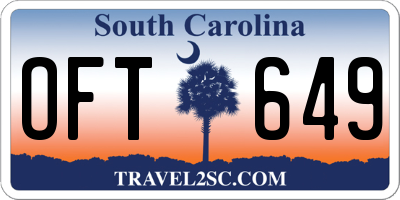 SC license plate OFT649