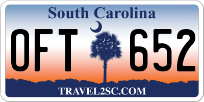 SC license plate OFT652