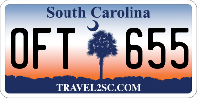 SC license plate OFT655