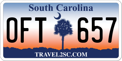 SC license plate OFT657