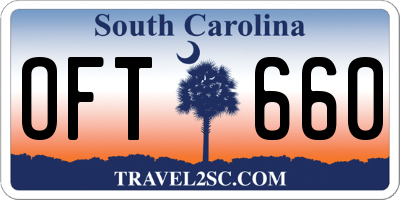 SC license plate OFT660