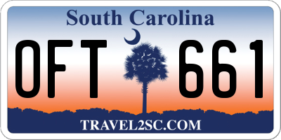 SC license plate OFT661