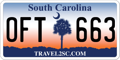 SC license plate OFT663