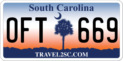 SC license plate OFT669