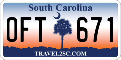 SC license plate OFT671