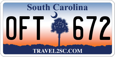 SC license plate OFT672