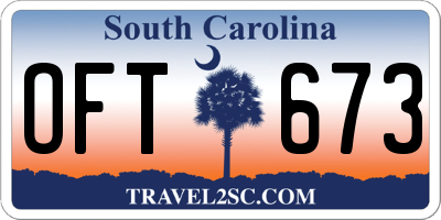 SC license plate OFT673