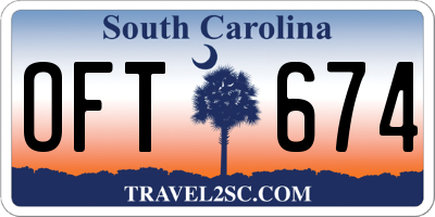 SC license plate OFT674