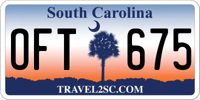SC license plate OFT675
