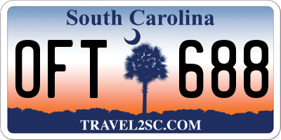 SC license plate OFT688