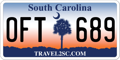 SC license plate OFT689