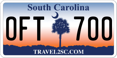 SC license plate OFT700
