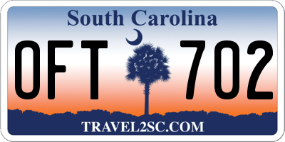 SC license plate OFT702
