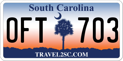 SC license plate OFT703