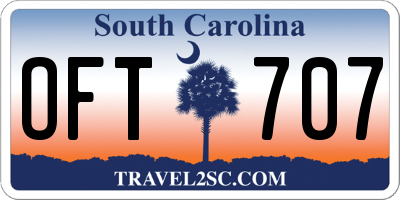 SC license plate OFT707