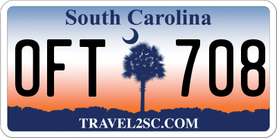 SC license plate OFT708