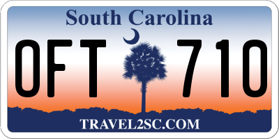 SC license plate OFT710