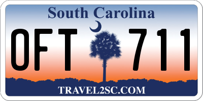SC license plate OFT711