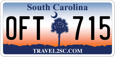 SC license plate OFT715