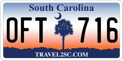 SC license plate OFT716