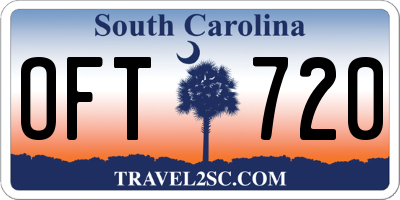 SC license plate OFT720