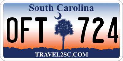 SC license plate OFT724