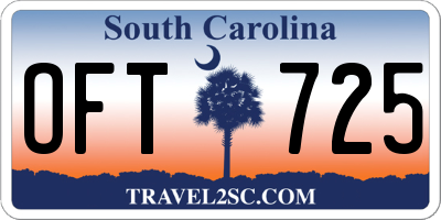 SC license plate OFT725