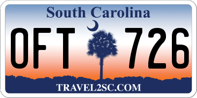 SC license plate OFT726