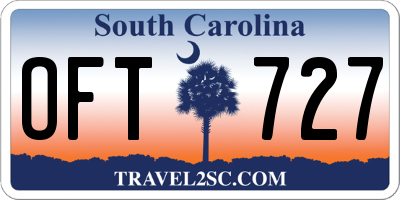 SC license plate OFT727