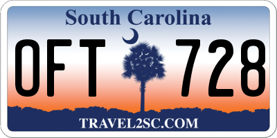 SC license plate OFT728