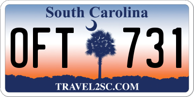 SC license plate OFT731
