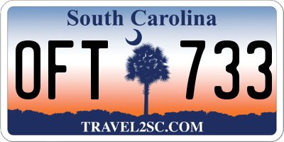 SC license plate OFT733
