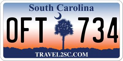 SC license plate OFT734