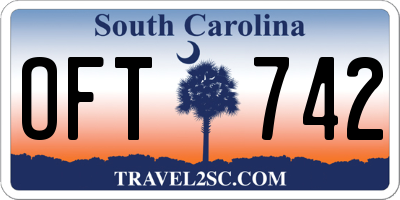 SC license plate OFT742