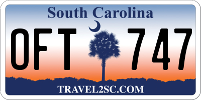SC license plate OFT747
