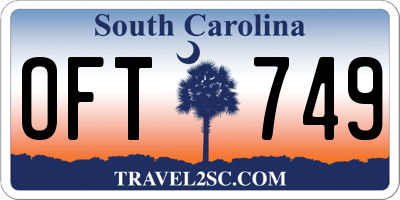 SC license plate OFT749