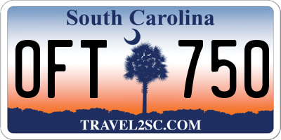 SC license plate OFT750