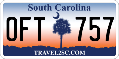 SC license plate OFT757