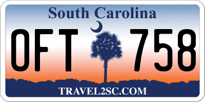 SC license plate OFT758