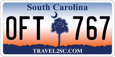 SC license plate OFT767