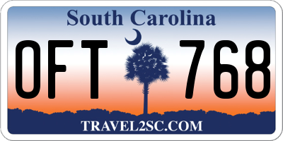 SC license plate OFT768