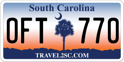 SC license plate OFT770